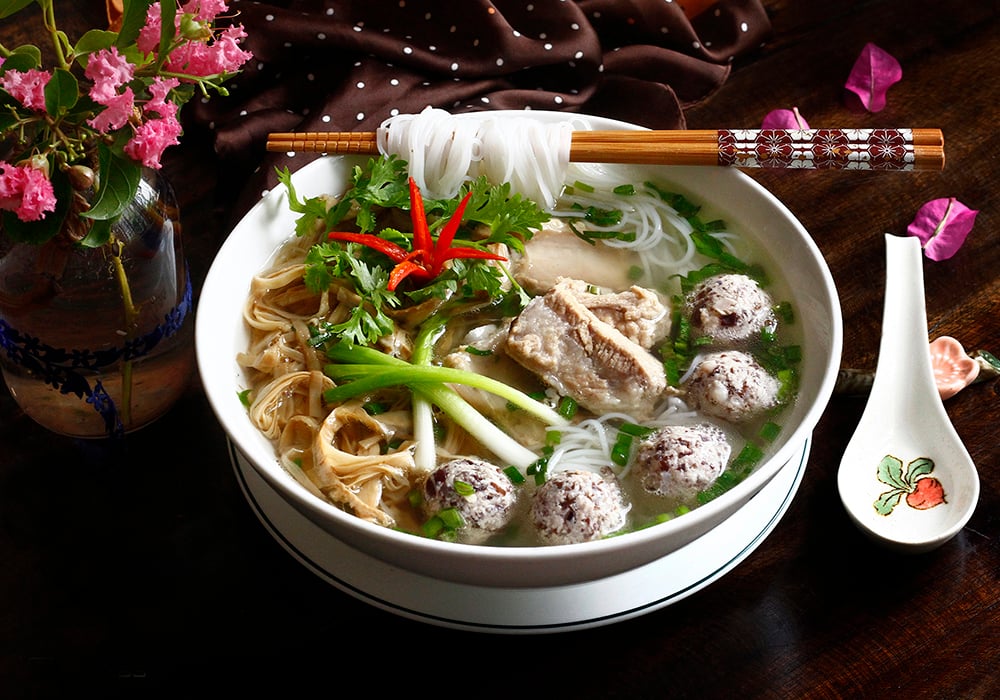Cách nấu bún mọc sườn đơn giản cho bữa sáng dinh dưỡng